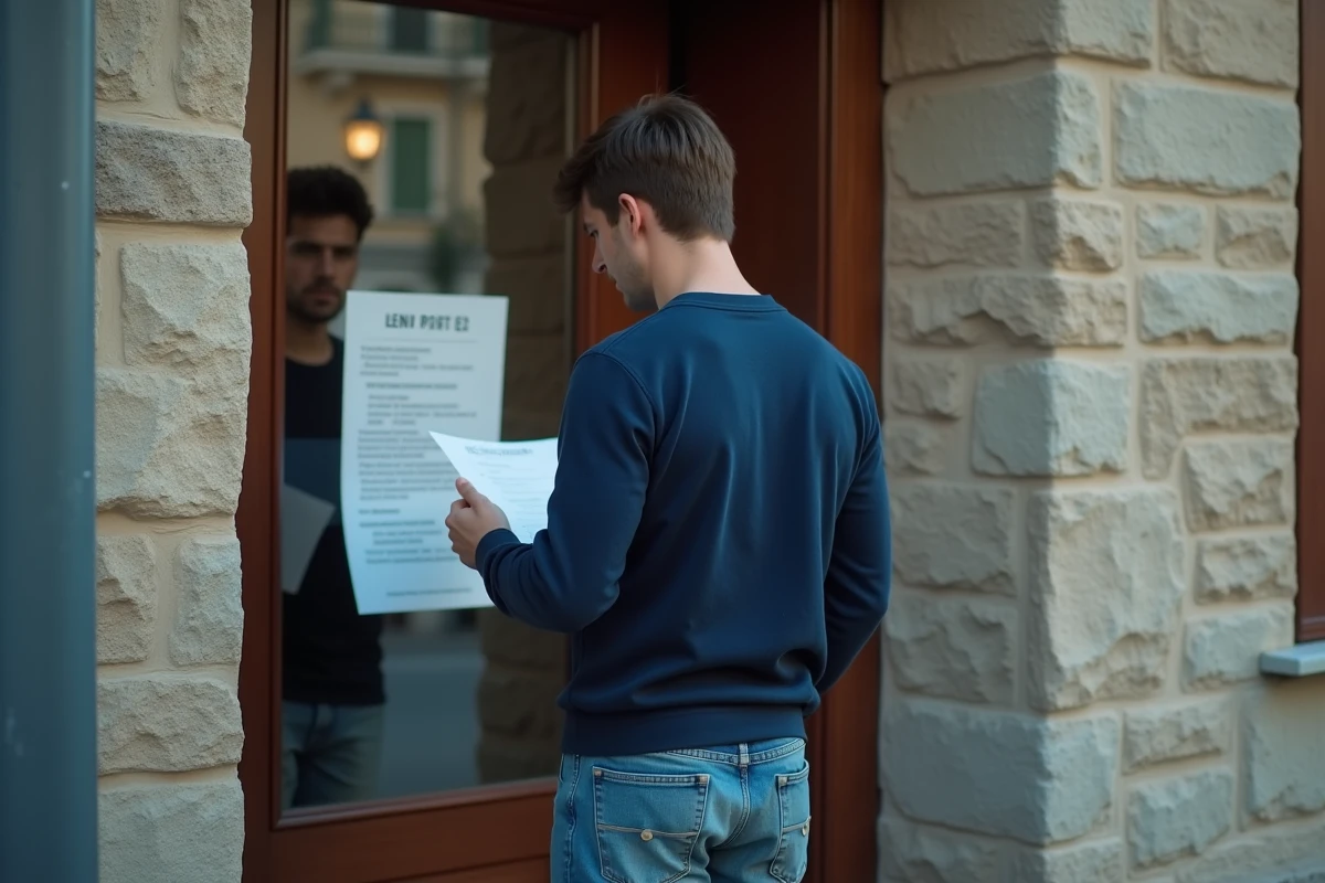 Jeune homme lisant une notice à l