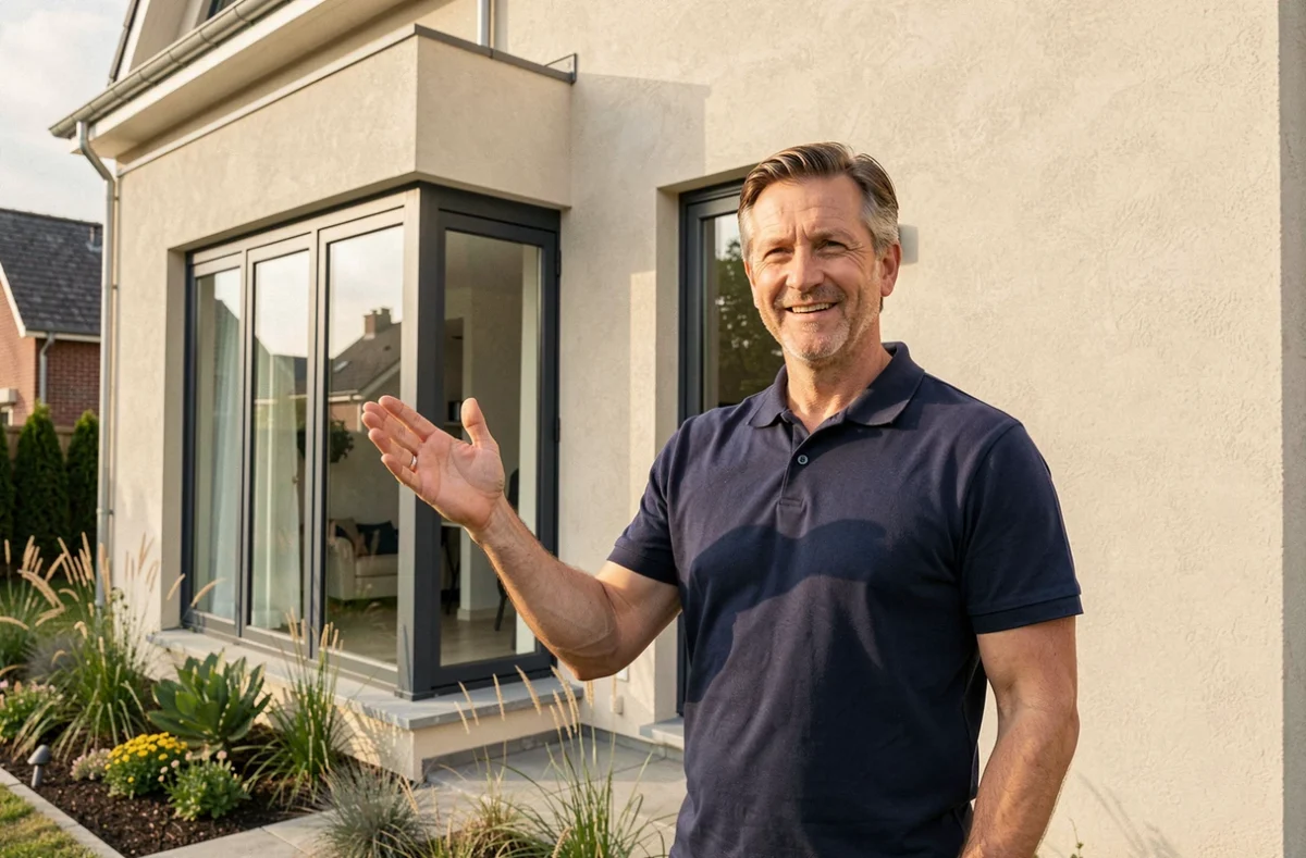 Constructeur Mortier Construction devant une maison individuelle neuve à Nantes
