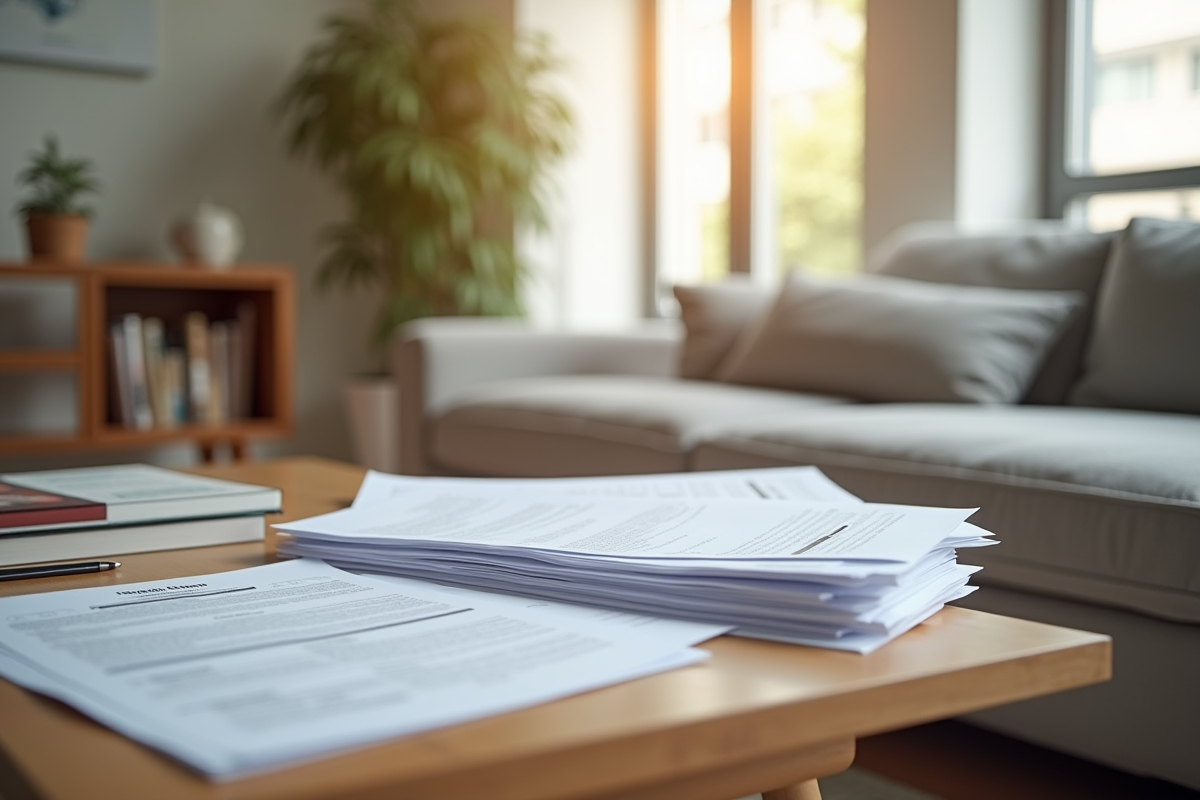 Formulaires fiscaux et contrat de location sur une table en journée